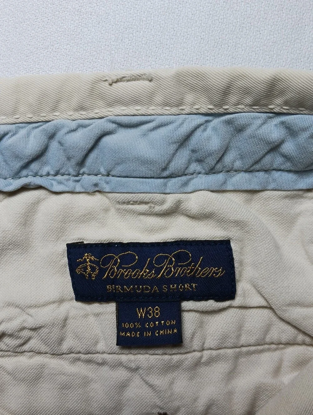 Brooks Brothers Mens Cotton Twill Bermuda Shorts Size 36 Ivory 9.5